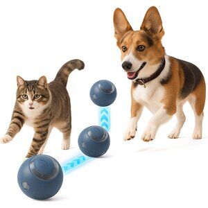 Generic Interactive Pet Ball Toy with LED Lights, Small Grey or Purple